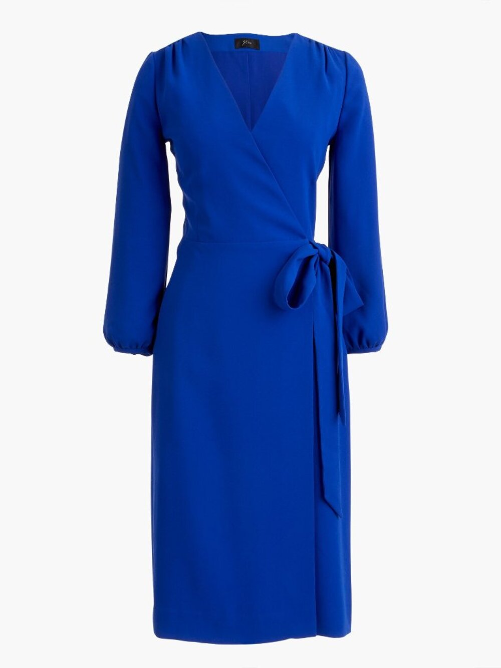 NWT J. Crew Size 2 TALL 2T Blue Knee-Length Wrap Dress in Crepe NEW